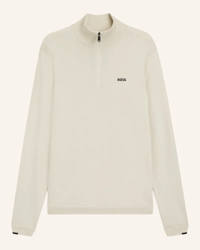HUGO BOSS Pullover K_EVER-X QZ Regular Fit Weiss