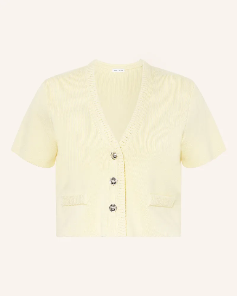 Mrs & HUGS Cropped-Strickjacke Gelb
