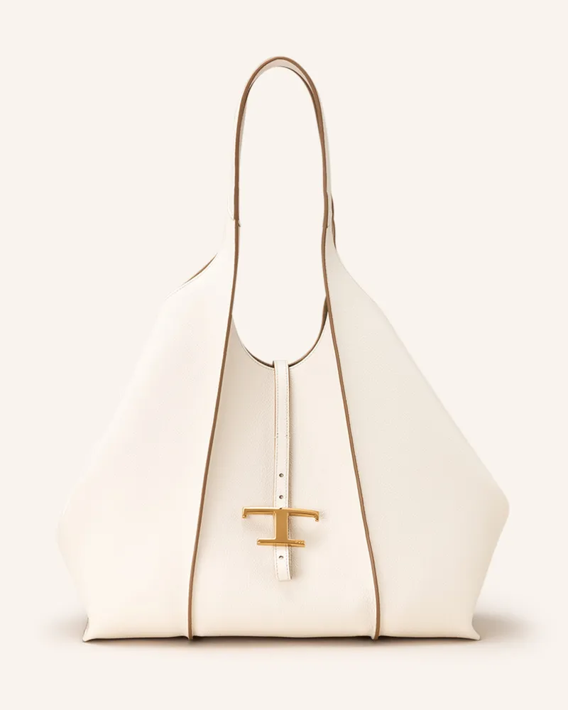TOD'S Shopper T Timeless Medium Mit Pouch weiss Ecru