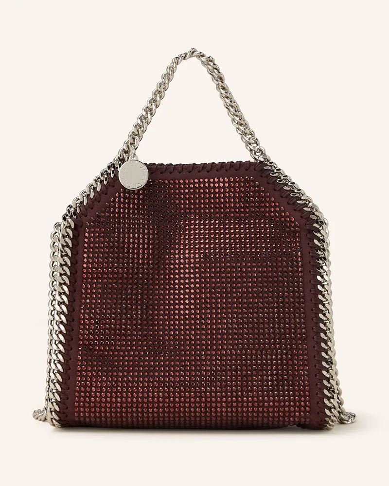 Stella McCartney Handtasche Falabella Tiny Mit Schmucksteinen rot Dunkelrot