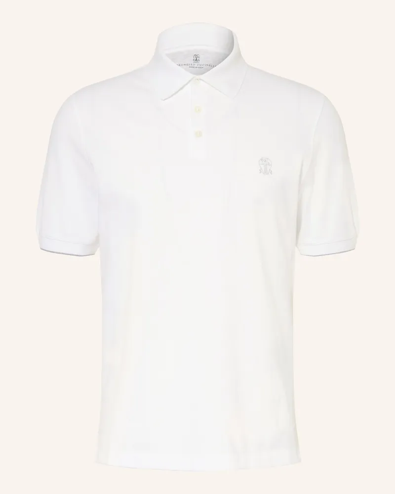 Brunello Cucinelli Piqué-Poloshirt Weiss