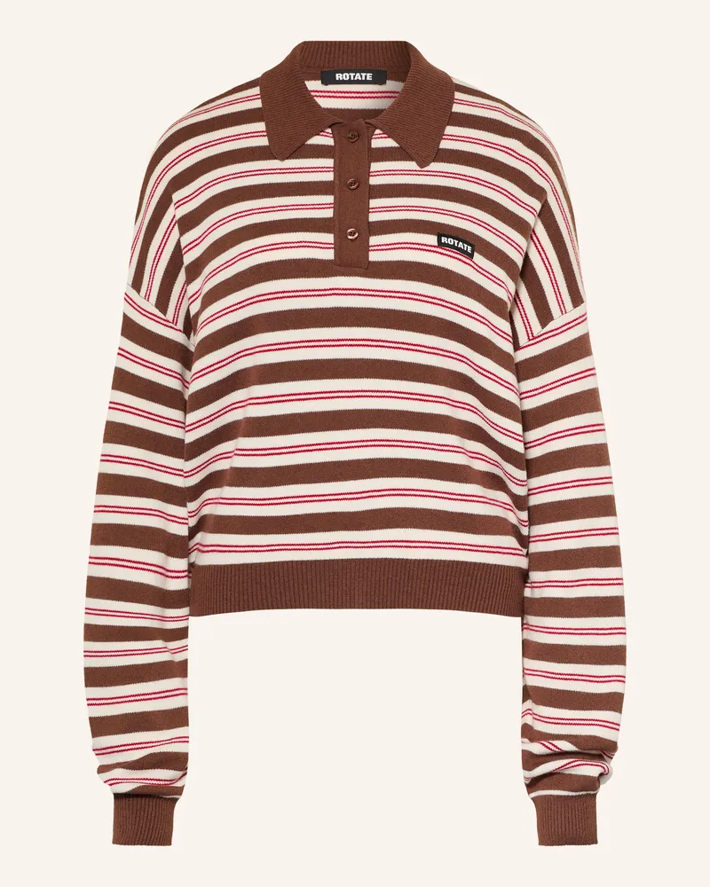 ROTATE Birger Christensen Strick-Poloshirt braun Braun