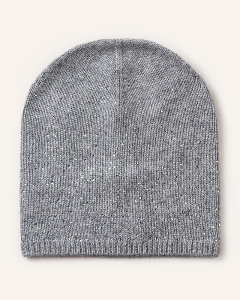 Darling Harbour Mütze mit Cashmere und Schmucksteinen Grau