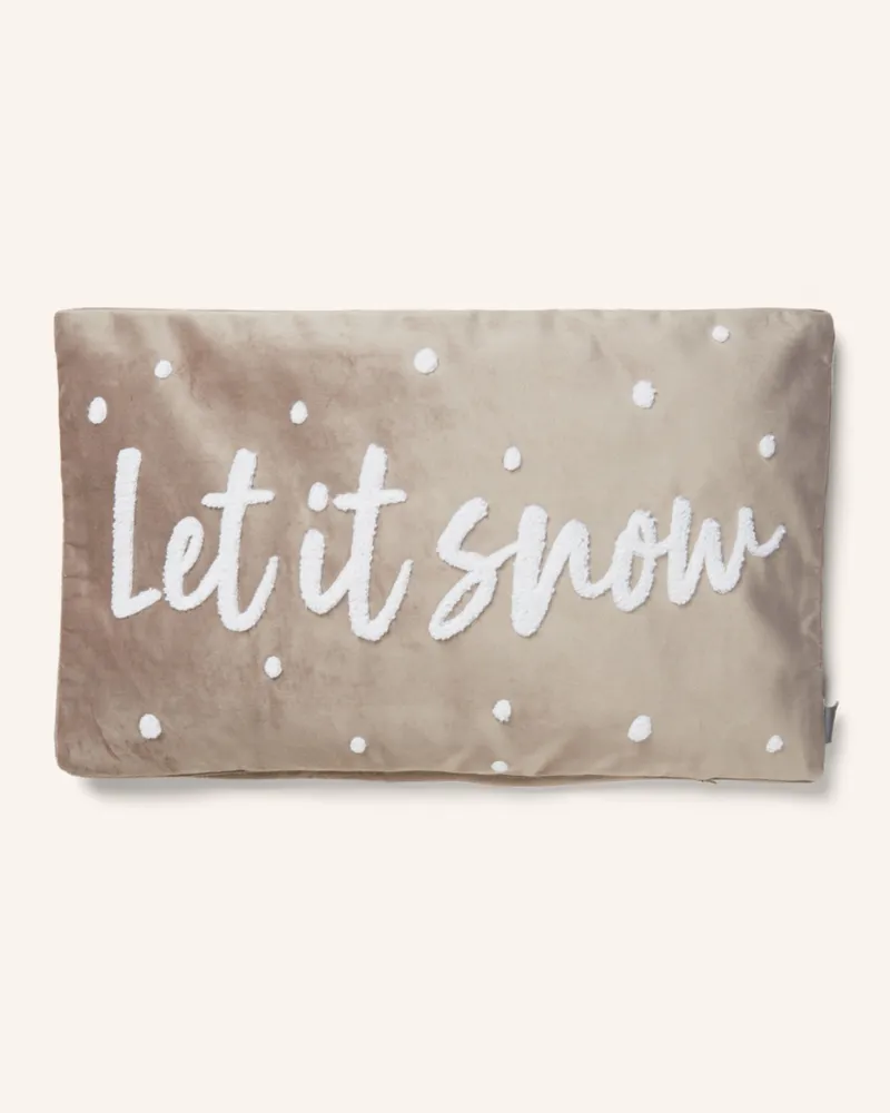 Pad Dekokissenhülle Snow Aus Samt beige Grau