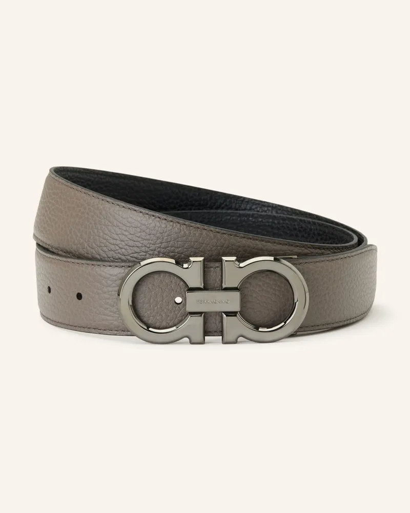 Ferragamo Ledergürtel Zum Wenden schwarz Grau