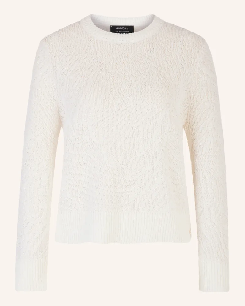 Marc Cain Pullover Mit Glitzergarn weiss Weiss