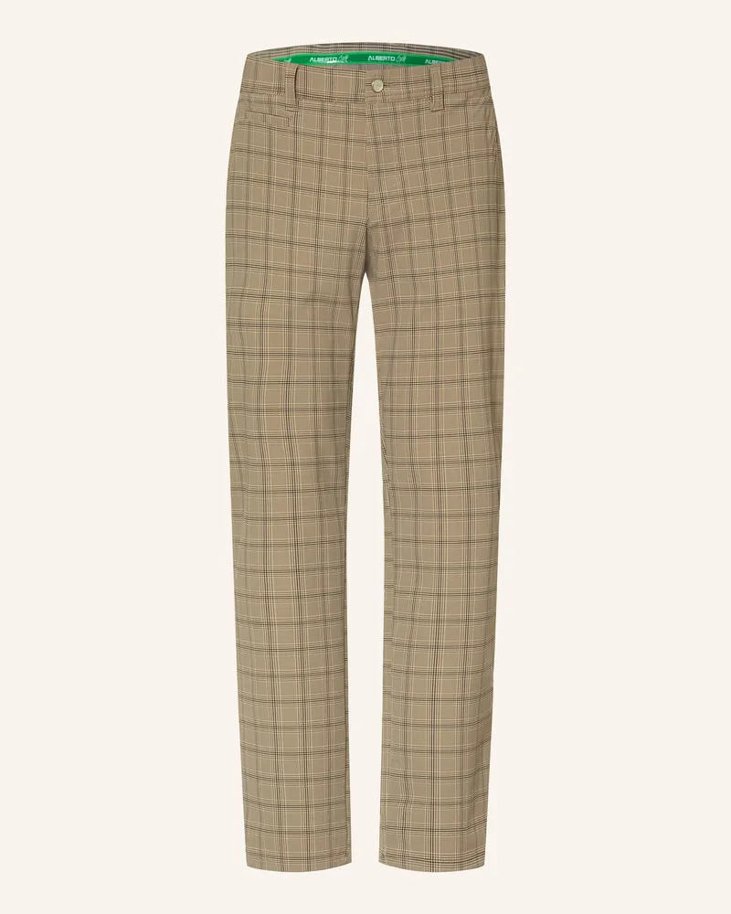 Alberto Golfhose Rookie Revolutional© Check Wr braun Hellgrün