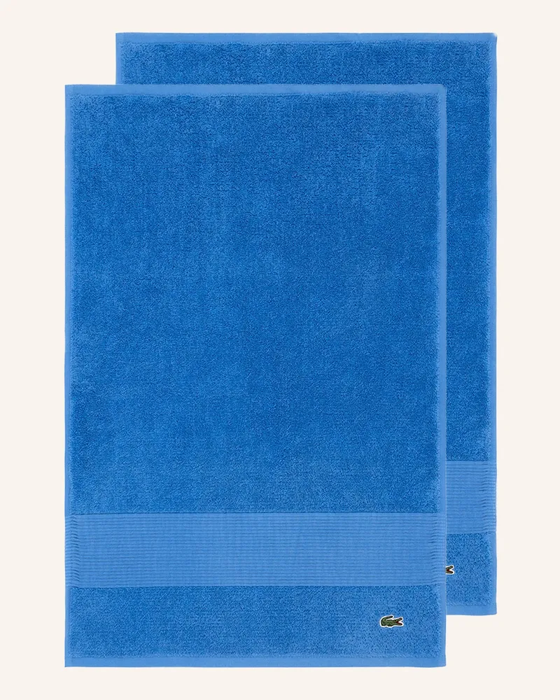Lacoste Gästetuch 2er Set Llecroco orange Hellblau