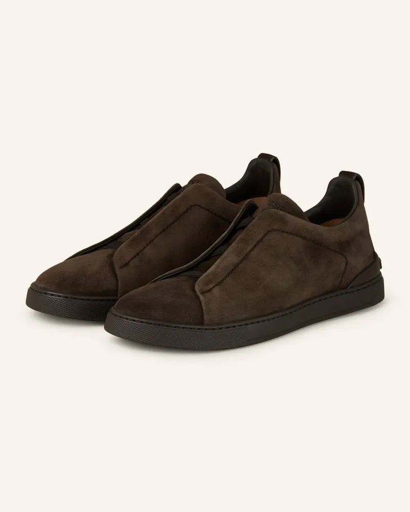 Ermenegildo Zegna Sneaker gruen Dunkelbraun