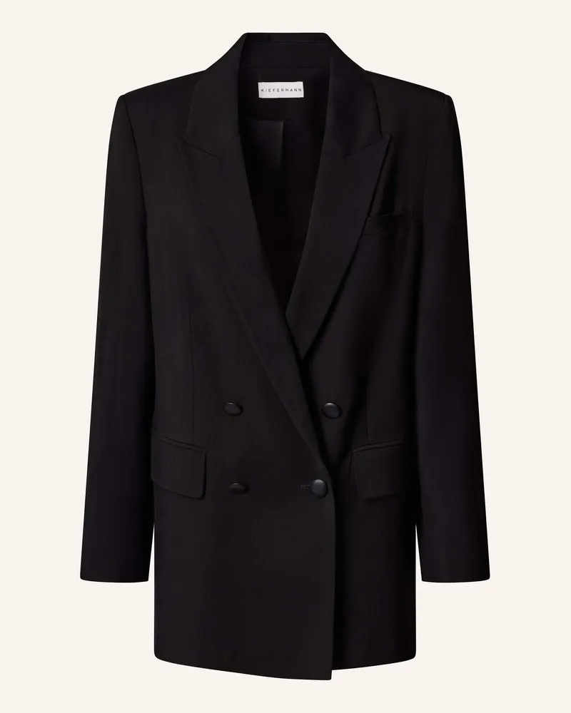 KIEFERMANN Kiefermann Damen Doppelreiher Blazer Aus Viskose Patsenna schwarz Schwarz