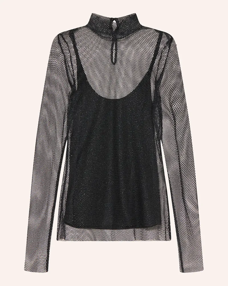 Riani Longsleeve Mit Glitzergarn schwarz Schwarz