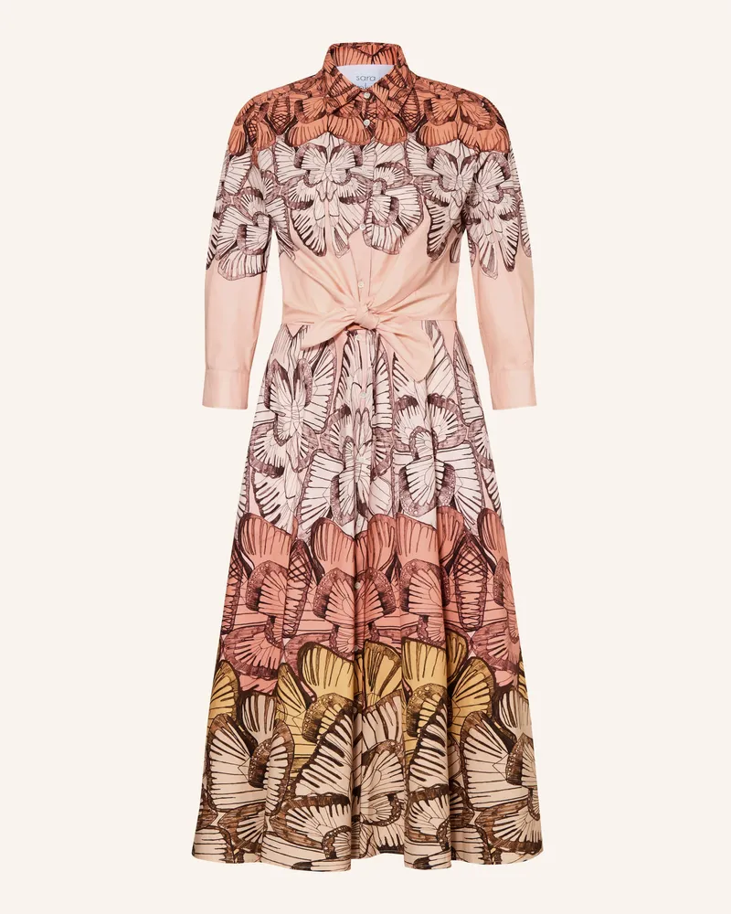 Sara Roka Hemdblusenkleid Dralla Mit 3/4-Arm orange Lachs