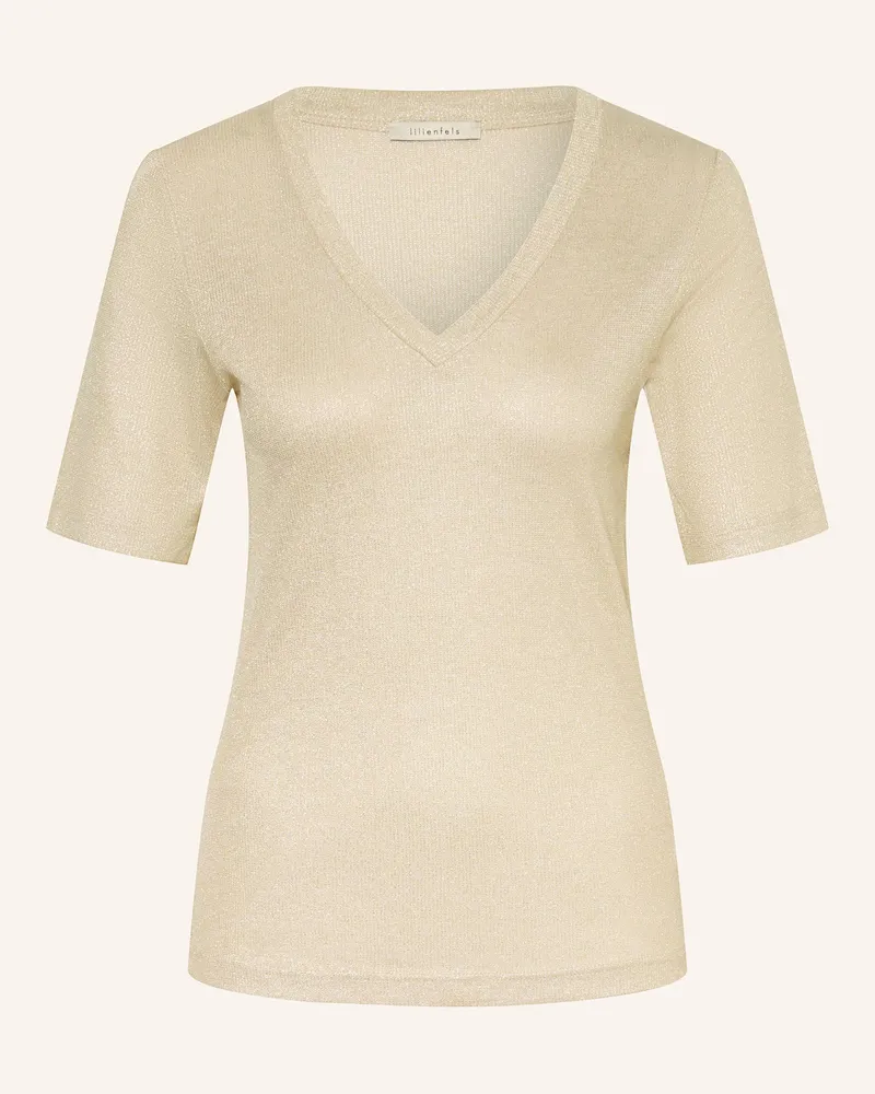 lilienfels T-Shirt mit Glitzergarn Gold
