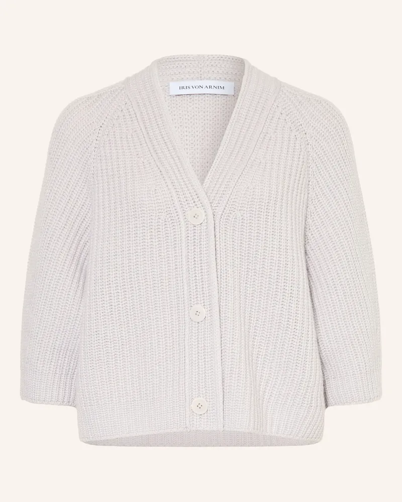 Iris von Arnim Strickjacke Fallou Button Aus Cashmere Mit 3/4-Arm grau Hellgrau