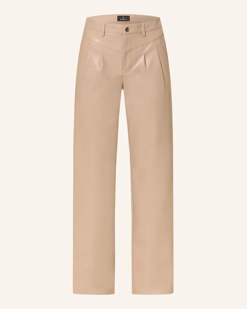 monari Hose in Lederoptik Beige