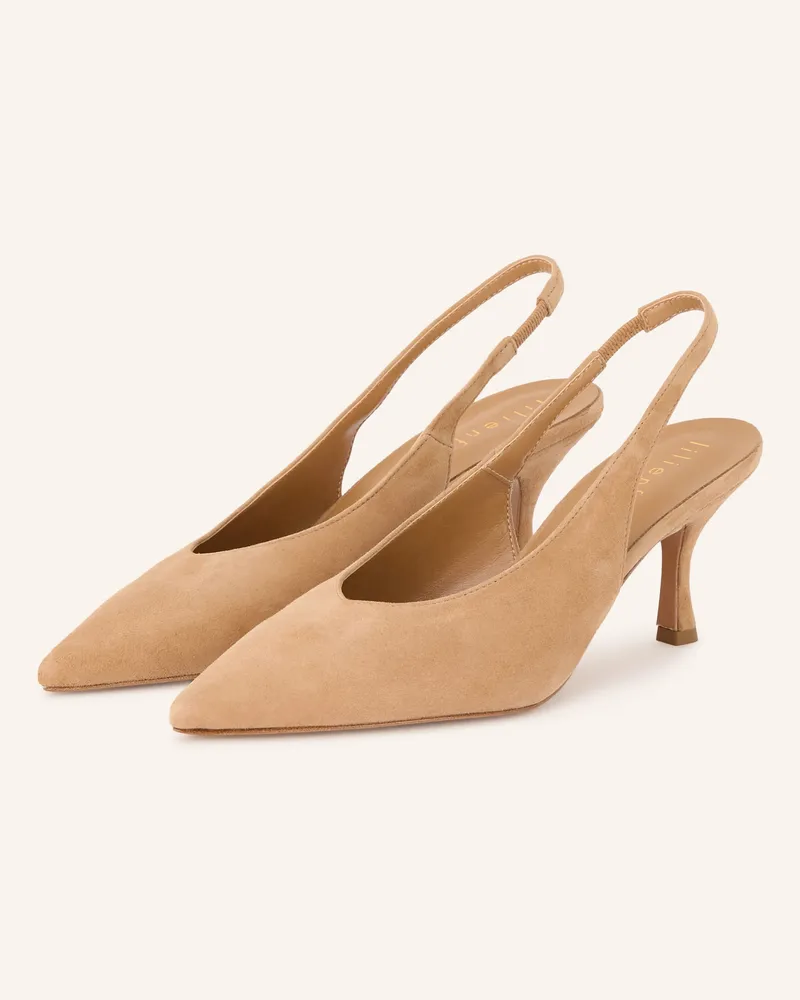 lilienfels Slingpumps Hellbraun