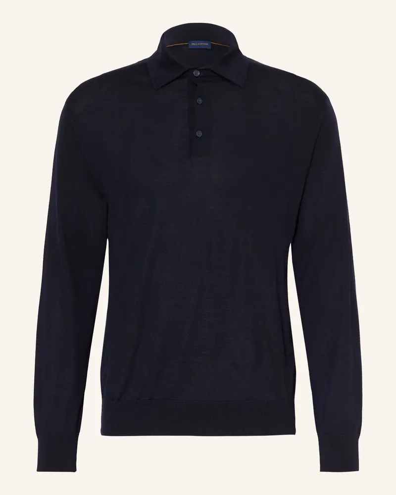 Paul & Shark Strick-Poloshirt Regular Fit Aus Merinowolle blau Dunkelblau