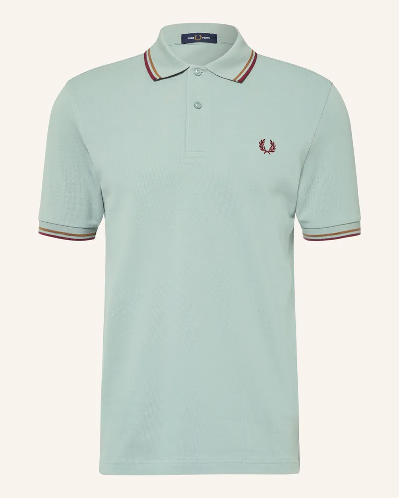 Fred Perry Piqué-Poloshirt blau Hellgrün