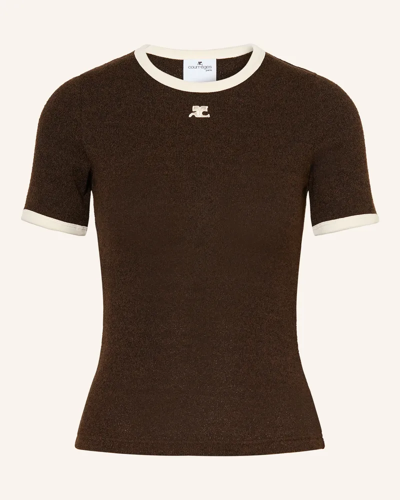 Courrèges T-Shirt Heather braun Dunkelbraun