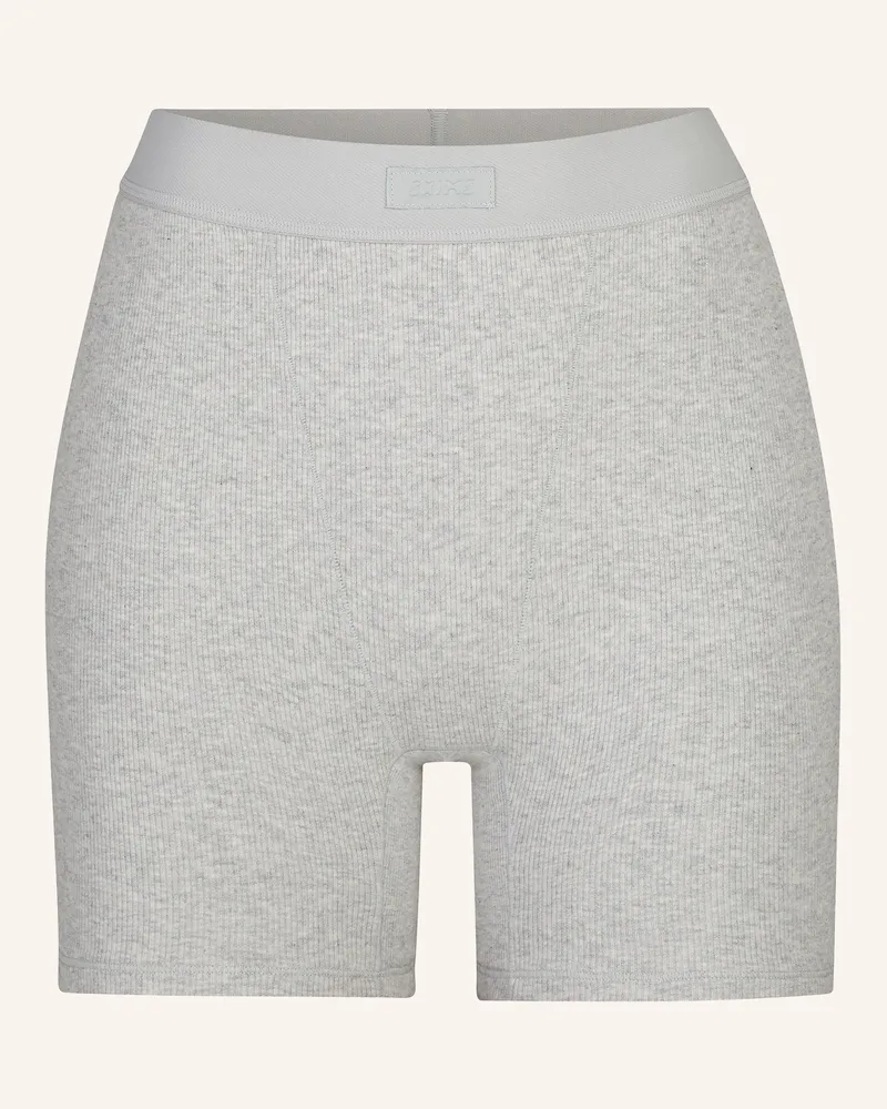 SKIMS Lounge-Shorts Cotton Rib grau Light