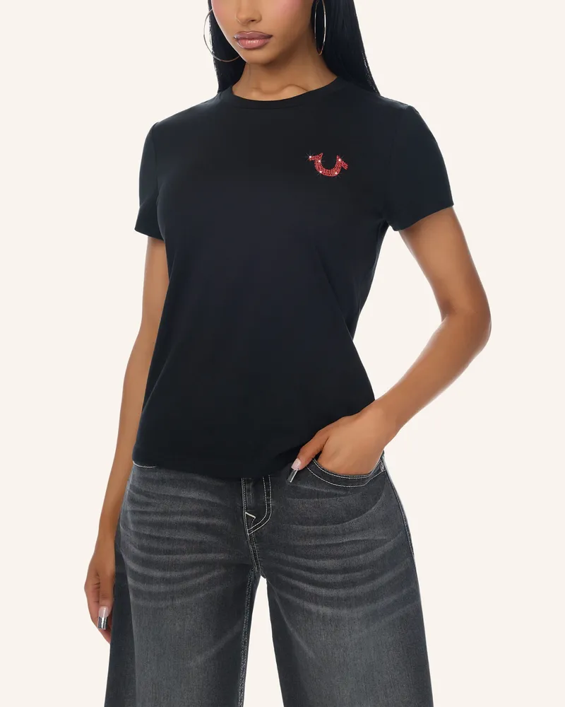 True Religion T-Shirt Crystal schwarz Schwarz