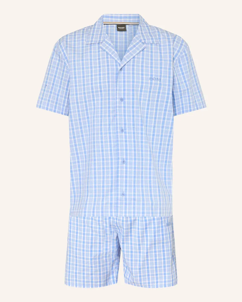 HUGO BOSS Shorty-Schlafanzug COOPER Hellblau