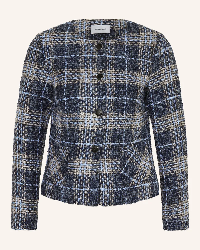 More & More Kastenjacke aus Bouclé Dunkelblau