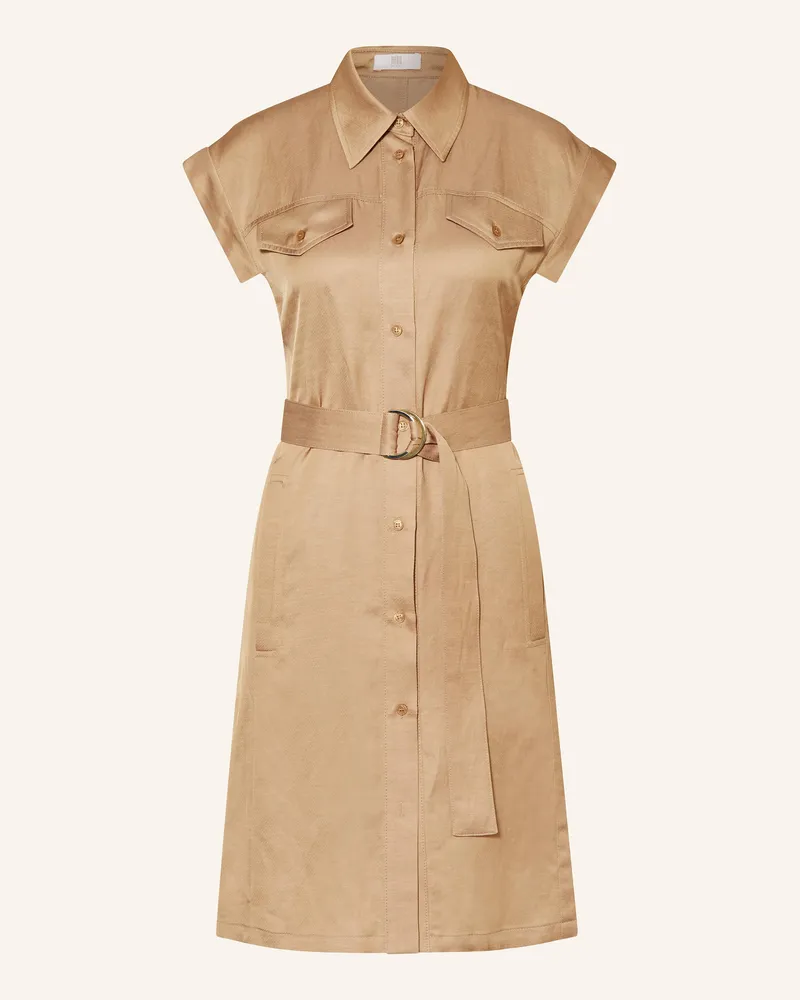 Riani Hemdblusenkleid Mit Leinen beige Hellbraun