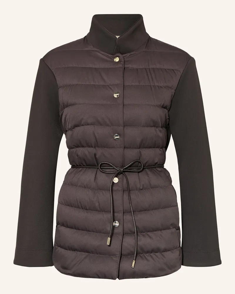 Herno Daunenjacke im Materialmix Dunkelbraun
