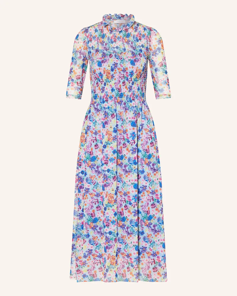 Rich&Royal Mesh-Kleid mit 3/4-Arm Hellblau