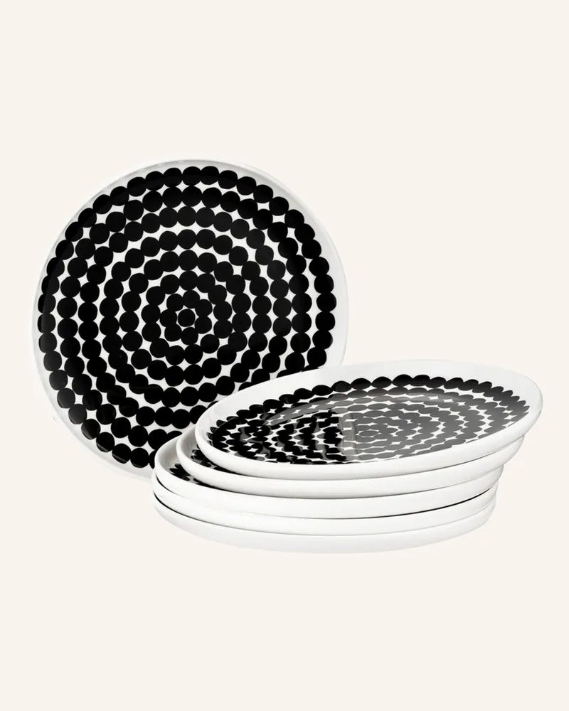 Marimekko 6er-Set Dessertteller OIVA/SIIRTOLAPUUTARHA Creme