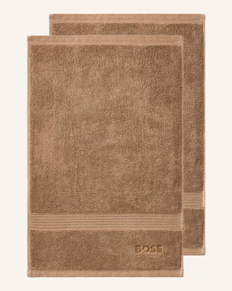 HUGO BOSS Gästetuch 2er Set Loft braun Camel