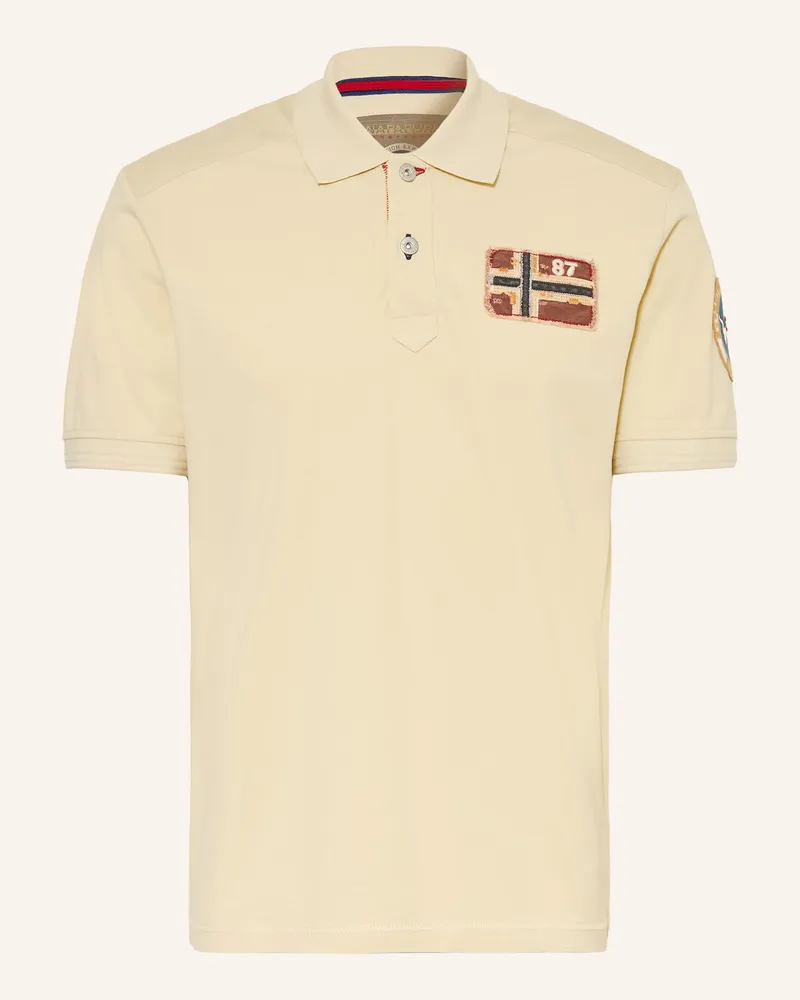 Napapijri Piqué-Poloshirt E-Archive weiss Hellbraun