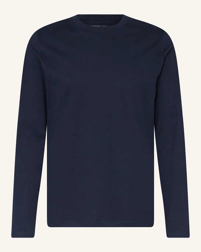 Schiesser Schlafshirt Mix+Relax blau Dunkelblau