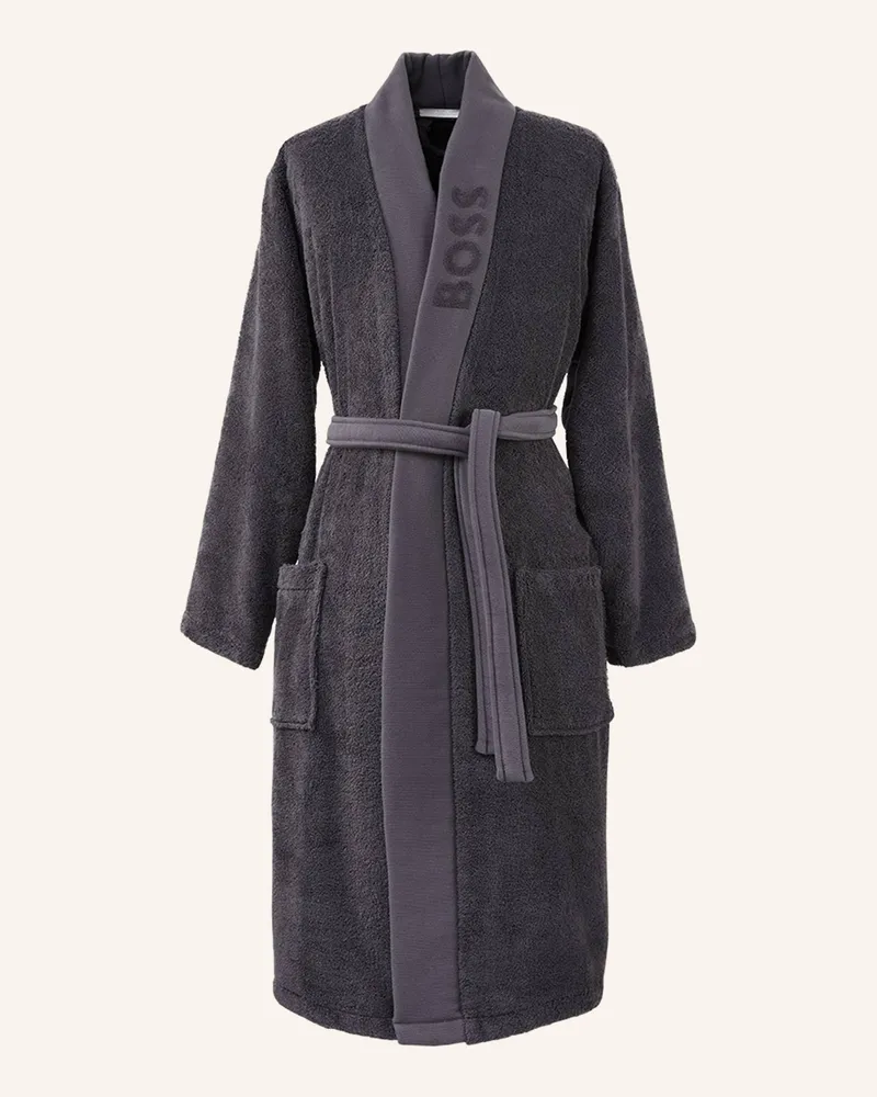 HUGO BOSS Bademantel Plain grau Dunkelgrau
