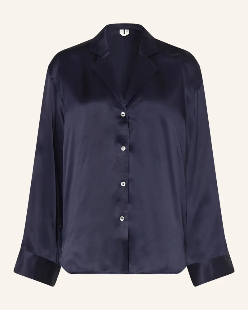 Arket Hemdbluse Aus Seide blau Dunkelblau