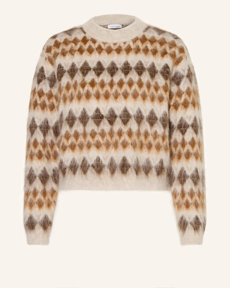 Mrs & HUGS Pullover Mit Alpaka braun Braun
