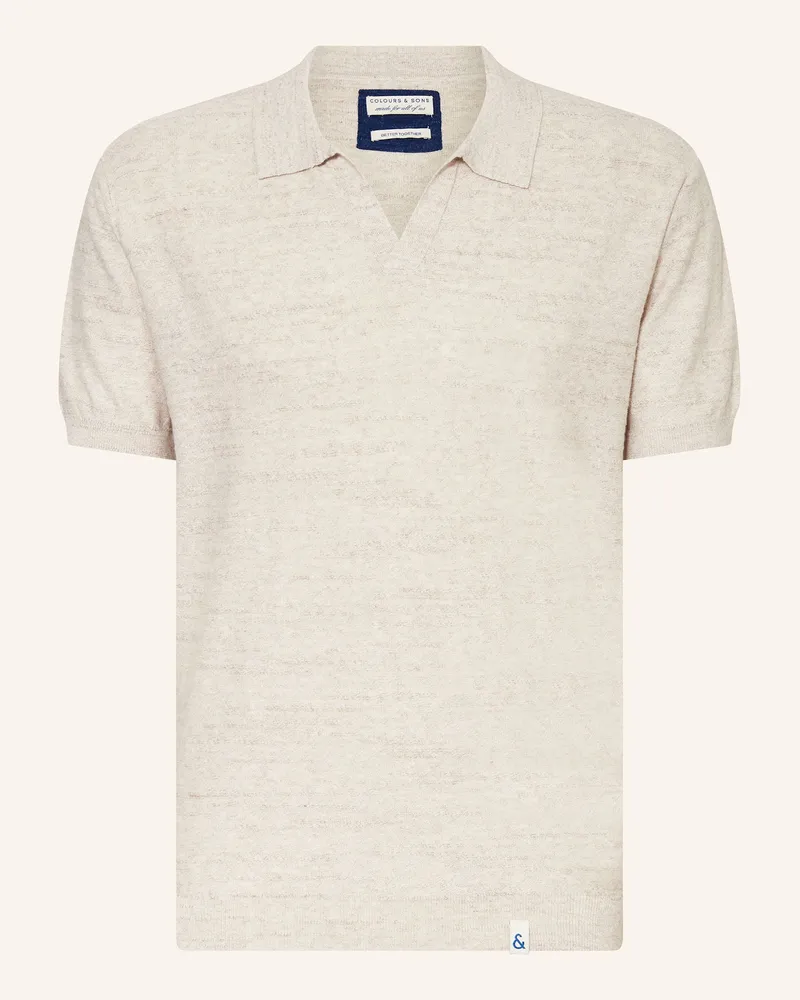 colours & sons Strick-Poloshirt Beige