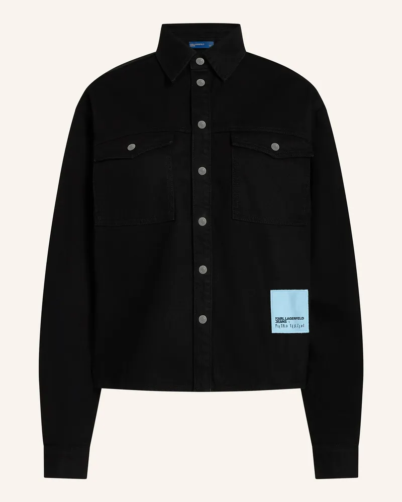 Karl Lagerfeld Bluse schwarz Schwarz