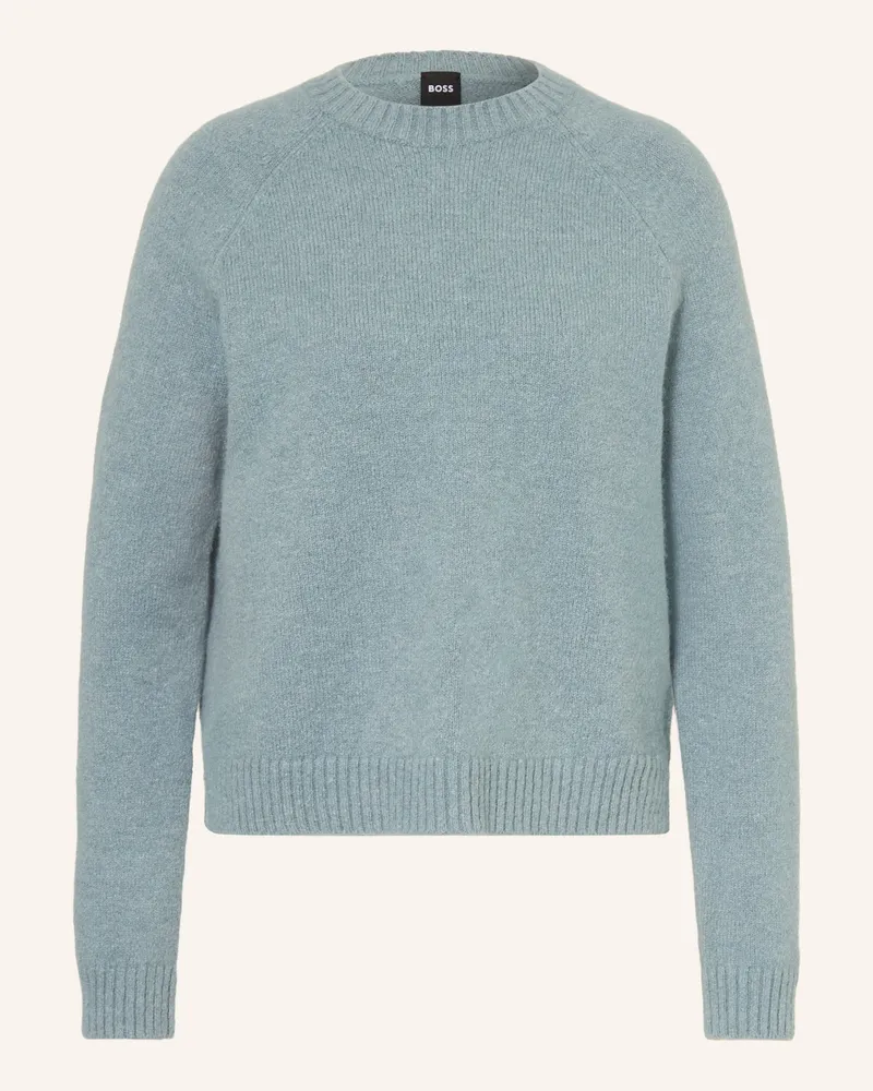 HUGO BOSS Pullover FEBISAN mit Alpaka Türkis