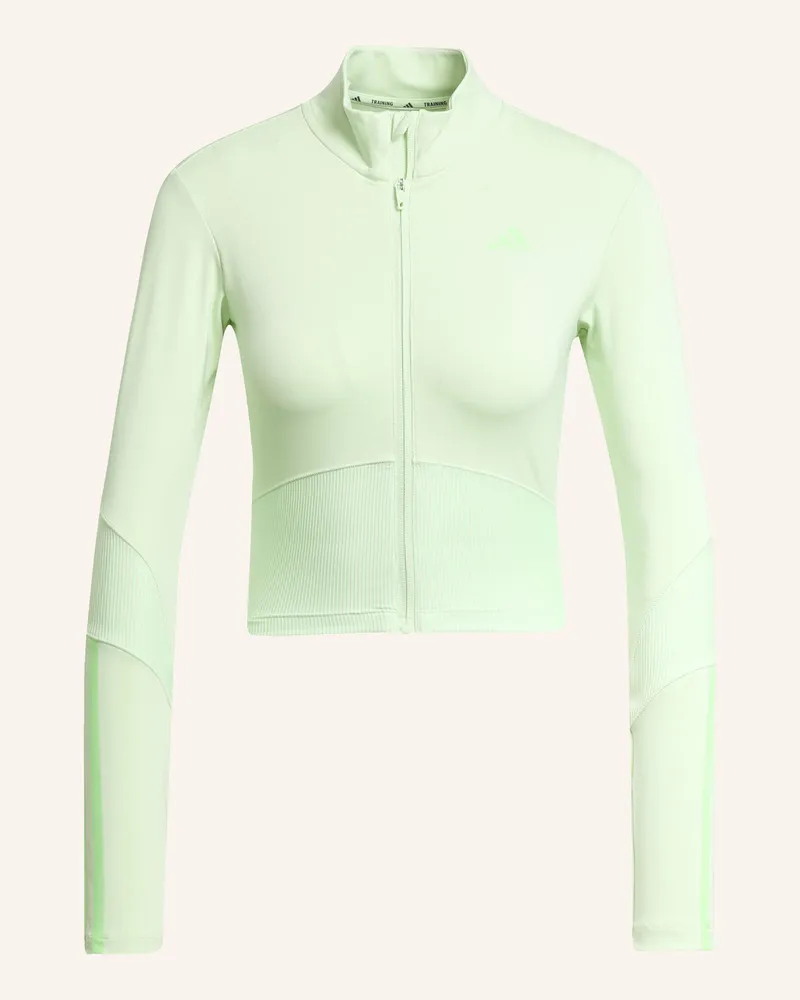 adidas HYPERGLAM RIB ZIP THRU COVER UP Grün