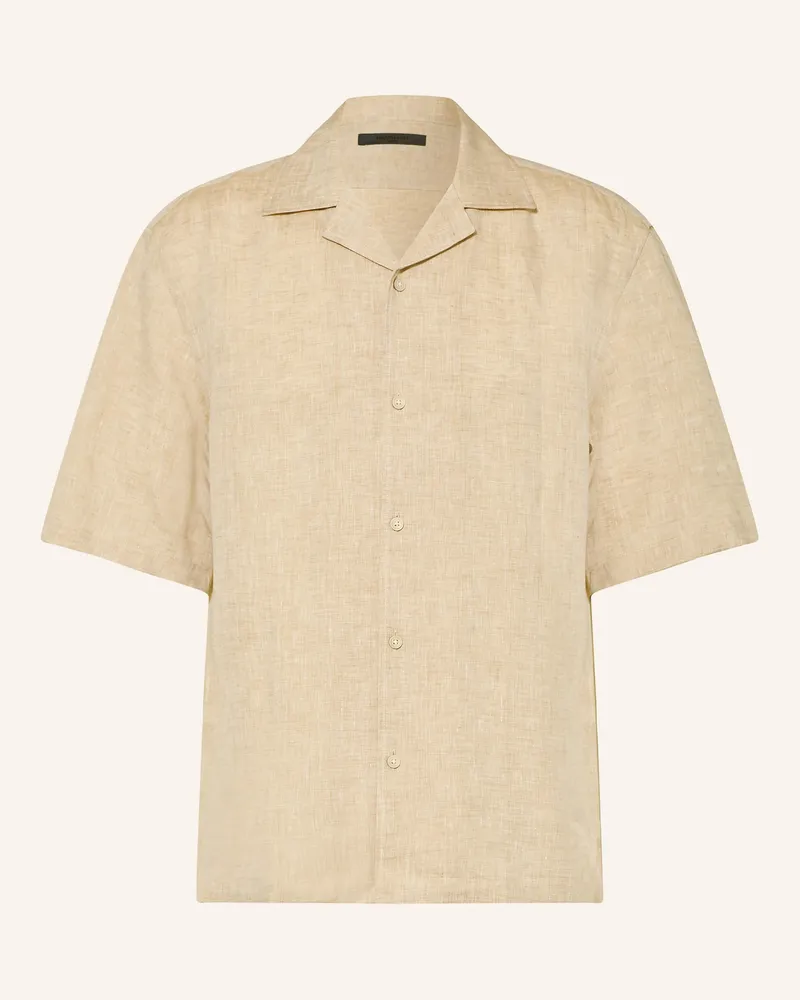 HUGO BOSS Resorthemd Cesar Comfort Fit Aus Leinen beige Beige