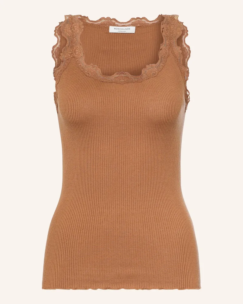 Rosemunde Seidentop Babette Mit Spitze braun Braun
