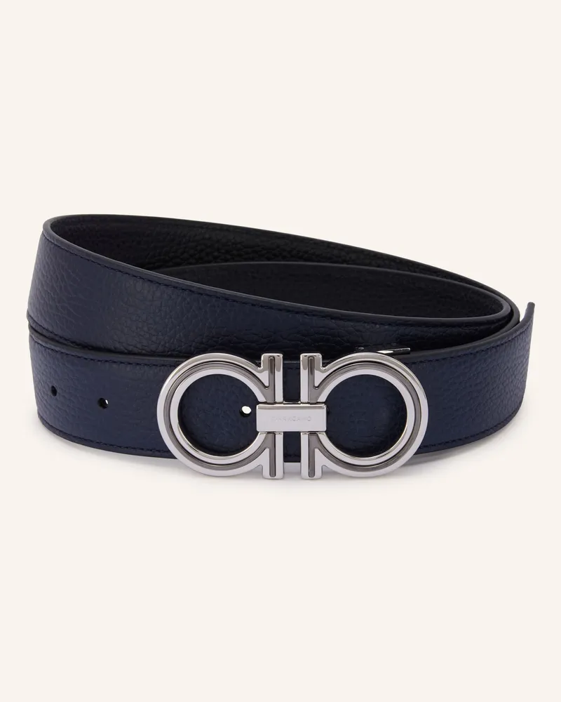 Ferragamo Ledergürtel Zum Wenden blau Schwarz