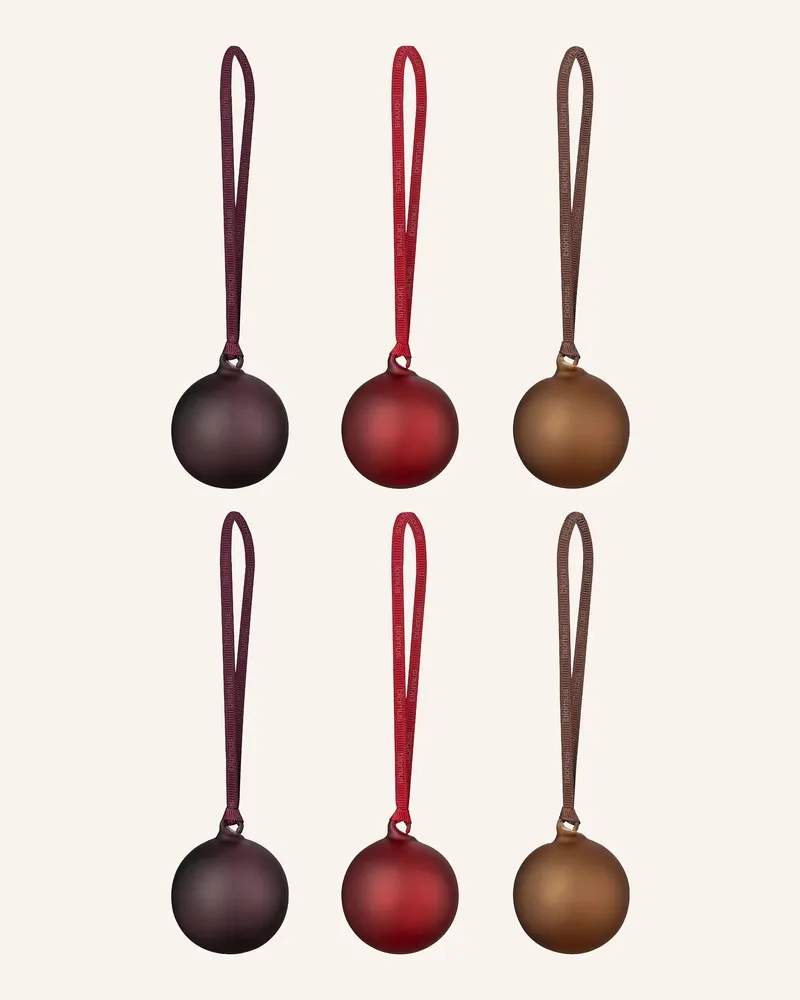 Blomus 6er-Set Weihnachtskugeln Juhla rot Dunkelbraun
