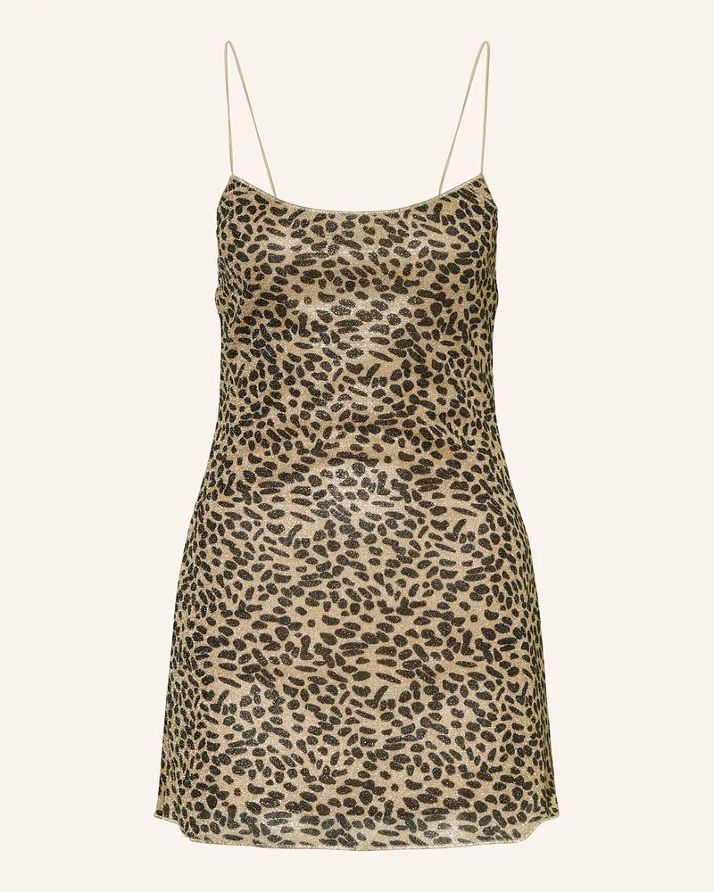 Oséree Strandkleid ANIMALIER LUMIERE mit Glitzergarn Dunkelorange