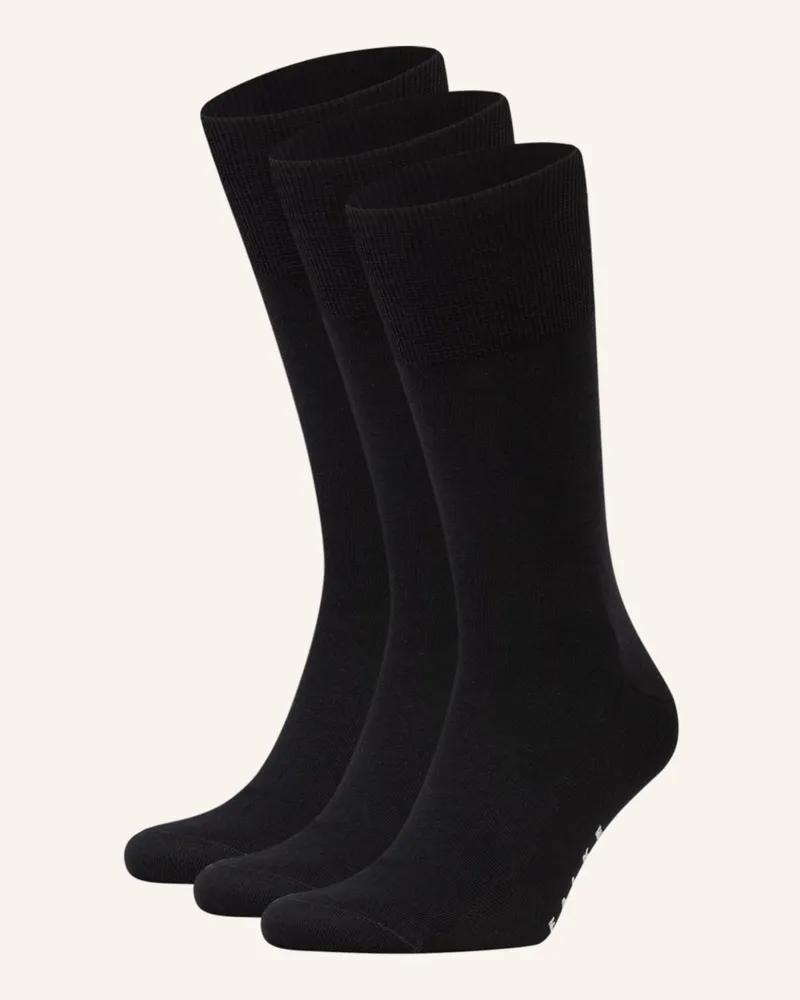 Falke 3er-Pack Socken Airport schwarz Schwarz