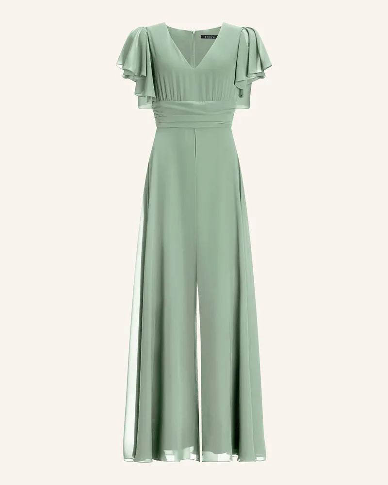 Swing Jumpsuit mit Volants Hellgrün
