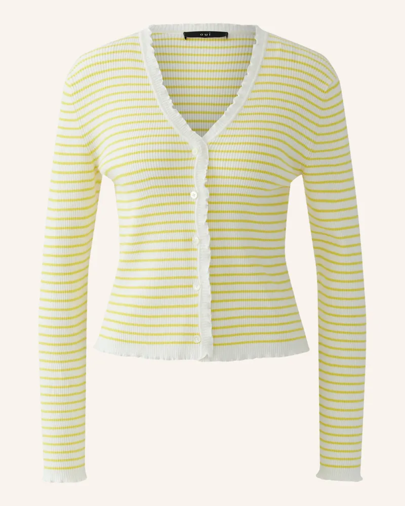 Oui  Strickjacke orange Weiss