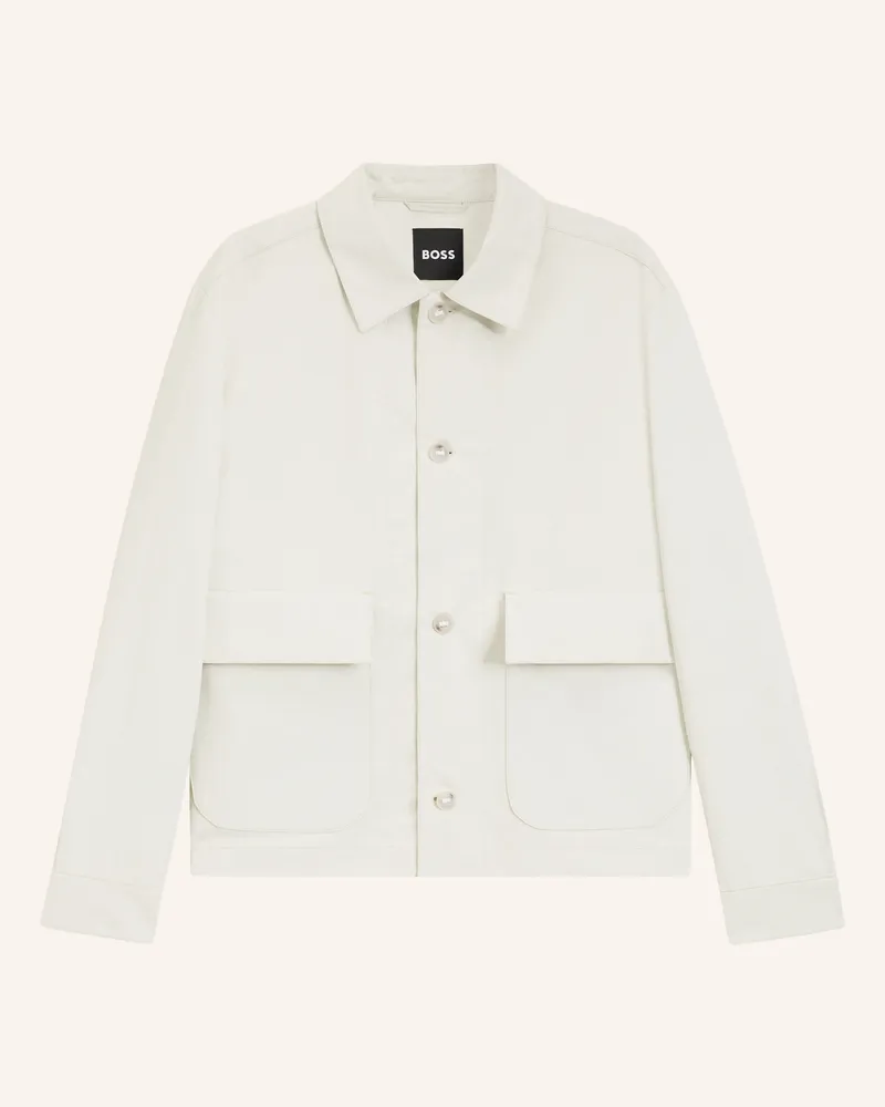 HUGO BOSS Blazer C-Carper-Flap-263f Relaxed Fit beige Weiss